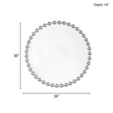 ZNTS Beaded Round Wall Mirror 36"D B03599275