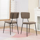 ZNTS Dining Room Chairs Set of 2, Modern Comfortable Feature Chairs with Faux Plush Upholstered Back and W117094373