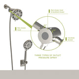 ZNTS Multi Function Dual Shower Head - Shower System with 4.7" Rain Showerhead, 7-Function Hand Shower, W124362261