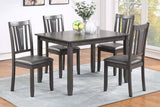 ZNTS Grey Finish Dinette 5pc Set Kitchen Breakfast Table w wooden Top Upholstered Cushion Chairs B01146568