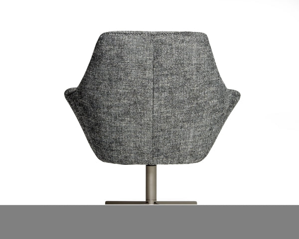 ZNTS Divani Casa Elvin Modern Dark Grey Fabric Swivel Lounge Chair B04961515