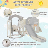 ZNTS Toddler Slide and Swing Set 7 in 1, Kids Playground Climber Slide Playset with Basketball Hoop PP321361AAE