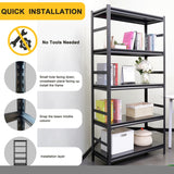 ZNTS Adjustable Heavy Duty Metal Shelving - 5-Tier Storage Shelves, 2000LBS Load, Kitchen, Garage, Pantry 44333229