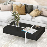 ZNTS ON-TREND Contemporary Rectangle Design Living Room Furniture, Modern High Gloss Surface Cocktail WF292142AAB