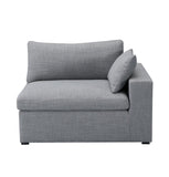 ZNTS Inès Sofa - 1-Seater Single Module with Left Arm - Grey Fabric 3988R-806