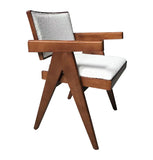 ZNTS Maïa Dining Chair - Walnut & Boucle Fabric FA-C1563M-WP-WALNUT-BOUCLE