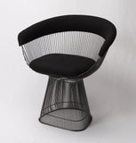 ZNTS Lovise Wire Dining Chair - Black Frame & Black Wool/Cashmere LOVISE-CHAIR-BLKFRAME-BLK-S22235-#1